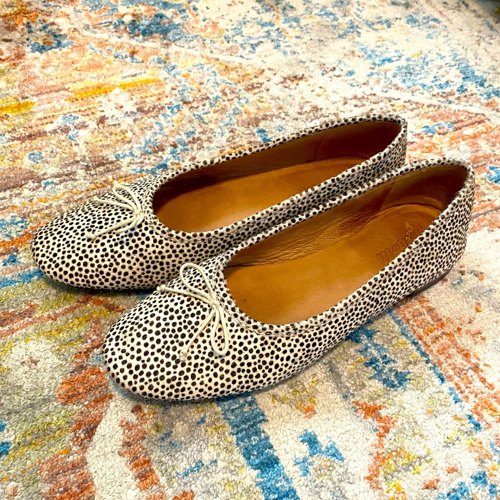 Madewell Adelle Ballet Flats in Spot Dot Calf Hair